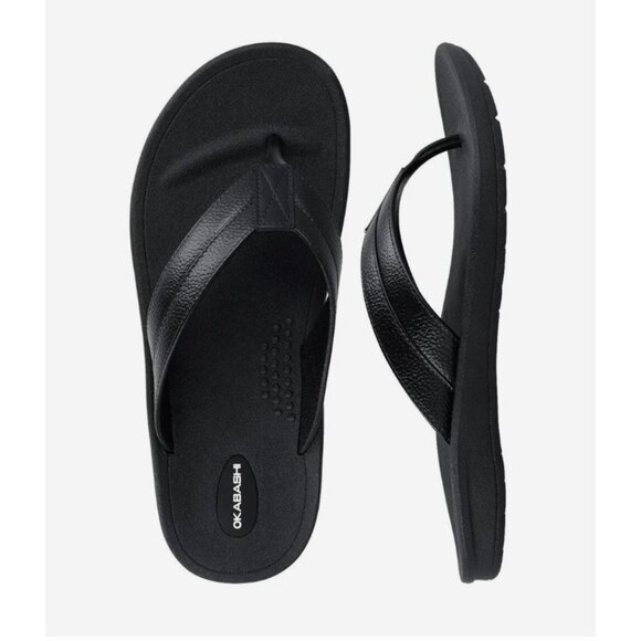 Okabashi Voyager Flip Flop Sandals Mens Eco-Friendly Made USA Black size 10 - Picture 2 of 5